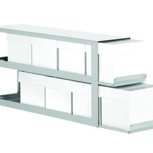 Racks with drawers for upright freezers, stainless steel, for boxes with 130 mm height
