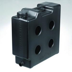 Space-saving jerrycans, HDPE, electrically conductive, with threaded connector