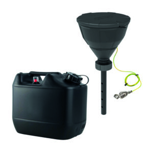 Disposal unit with safety funnel, V2.0, HDPE, electrostatic conductive