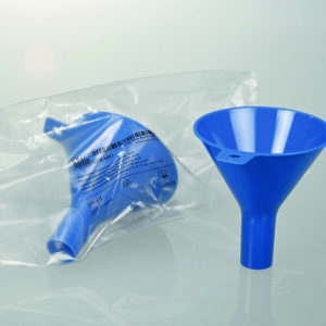 Disposable powder funnels, PS, blue