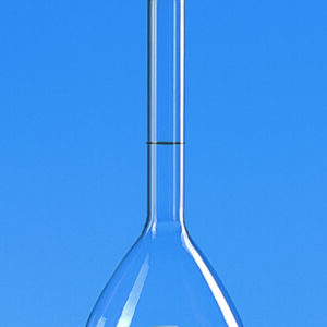 Volumetric flasks, boro 3.3, class A, amber graduations, with PP stoppers, incl. USP individual certificate