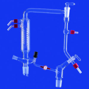 Column heads with valve stopcock, DURAN® tubing