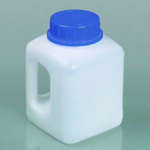 Wide-mouth containers with handle, HDPE, with tamper-evident screw cap