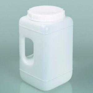 Wide-mouth containers with handle, HDPE, with screw cap
