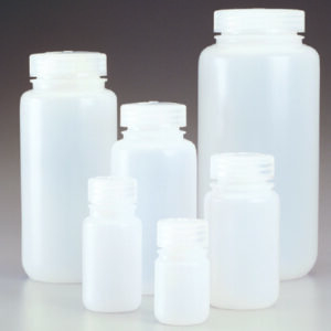 Wide mouth bottles Nalgene™, LDPE, with screw cap, PP