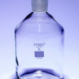 Reagent bottles, narrow-mouth, glass stopper, Pyrex®