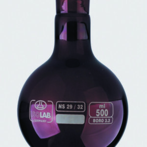 Round bottom flasks with standard ground joint, borosilicate glass 3.3, amber