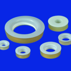 Silicone rubber seals, with PTFE washers, silicone rubber (VMQ)