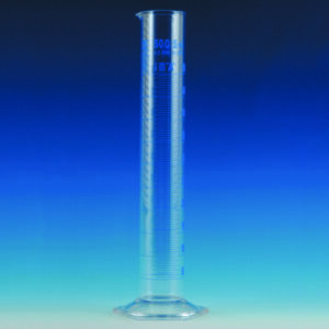 Measuring cylinders, borosilicate glass 3.3, tall form, class A, blue graduated