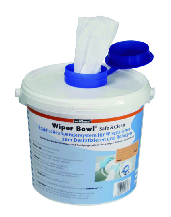 Dispenser system Wiper Bowl® Safe & Clean for cleaning tissues