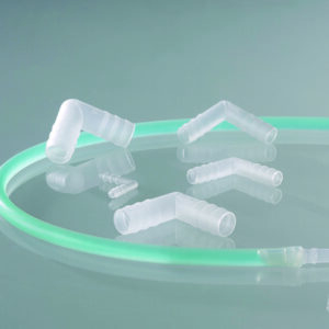 Tubing connectors, L-shape, PVDF