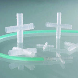 Tubing connectors, cross-shape, PP
