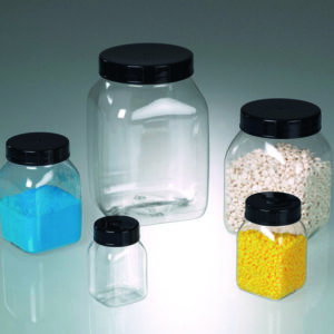 Square wide-mouth containers, PETG