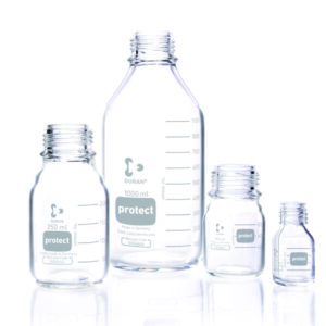 Laboratory bottles Protect DURAN®, with retrace code