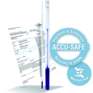 Precision thermometer ACCU-SAFE, similar ASTM, Celsius scale, stem type