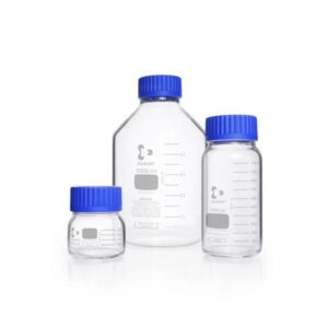 Wide-mouth bottles with GLS 80® neck, DURAN®, clear, with screw cap