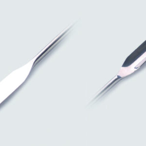 Spatulas, round grooved, 18/10 steel