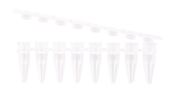 LLG-PCR tubes, PP, strips of 8 with seperate cap strips
