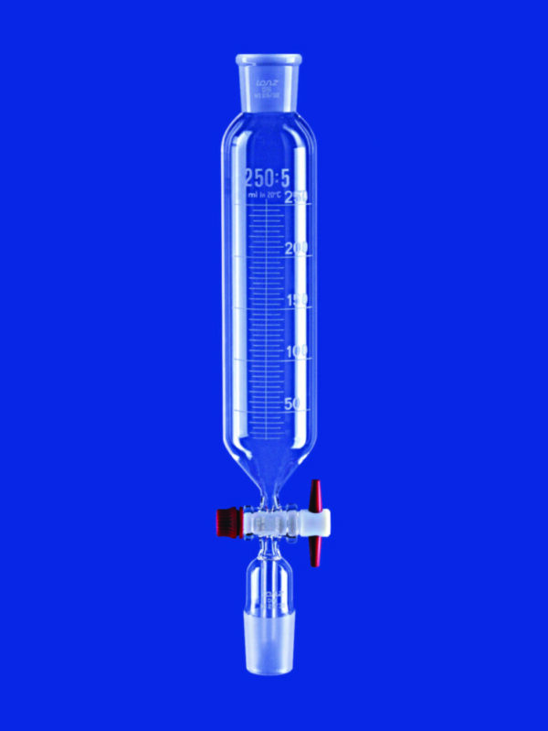 Dropping Funnels, cylindrical, borosilicate glass 3.3, with PTFE key stopcock