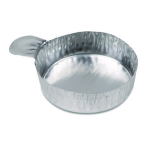 Weighing dishes, aluminium, crinkled walls, with finger tab