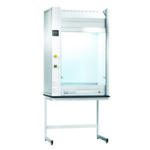 Pharmacy hood with media and fan