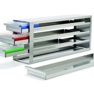 Racks with Sliders, for cryo boxes, stainless steel