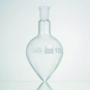 Pear shape flasks with standard ground joint, borosilicate glass 3.3