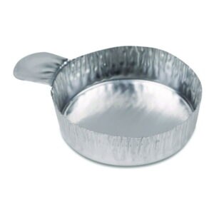 Weighing dishes, aluminium, crinkled walls, with finger tab