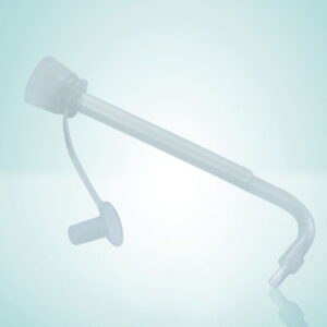 Discharge tube units, continuous tube guide, for bottle-top dispensers and digital burettes