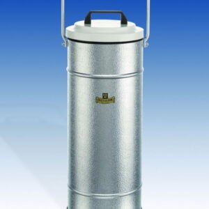 Dewar flasks, cylindrical, aluminium container with carrying handle