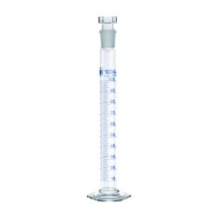 Mixing cylinders, DURAN®, class A, blue graduated, with glass stopper