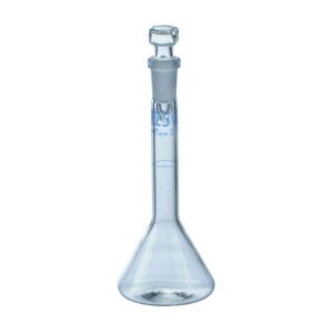 Volumetric trapezoidal flasks, DURAN®, class A, blue graduation, with glass stopper