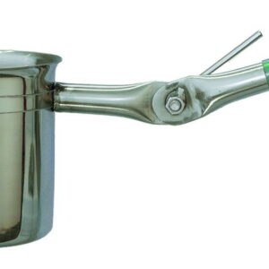 Angled sample beaker, stainless steel