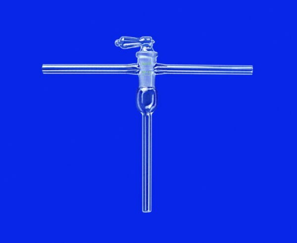 Vacuum-stopcocks, T-shape, borosilicate glass 3.3