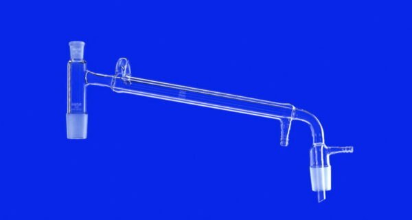 Distilling links with Liebig condenser and vacuum receiver adapter, DURAN® tubing