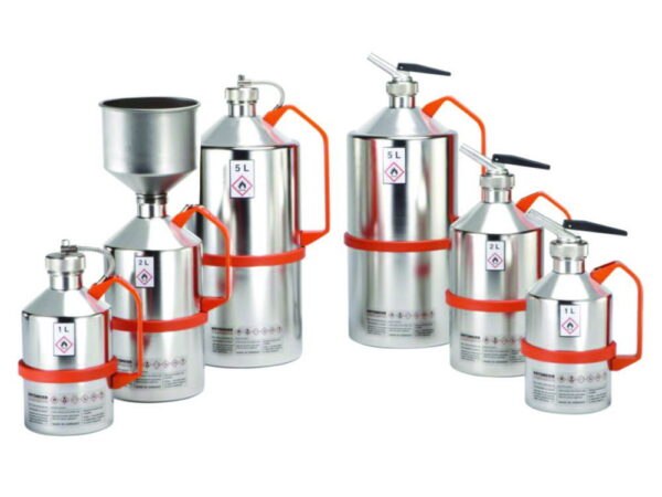 Safety cans for solvents, with screw-cap 1¼", unpolished