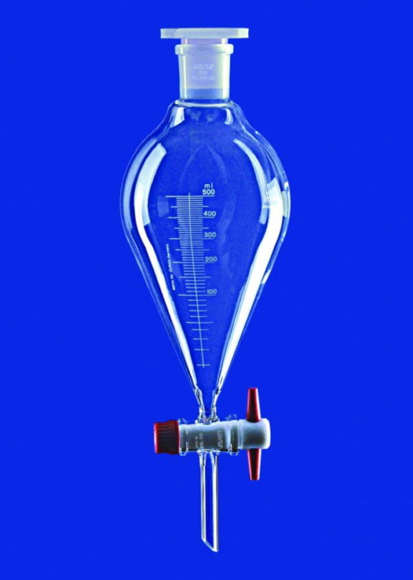 Separating funnels, conical, borosilicate glass 3.3