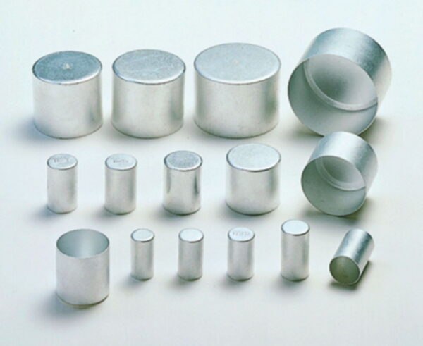 Aluminium caps, pure aluminium