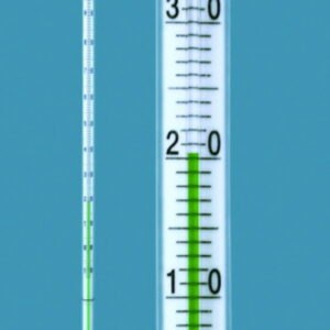 General purpose thermometer, enclosed-scale type, green filling