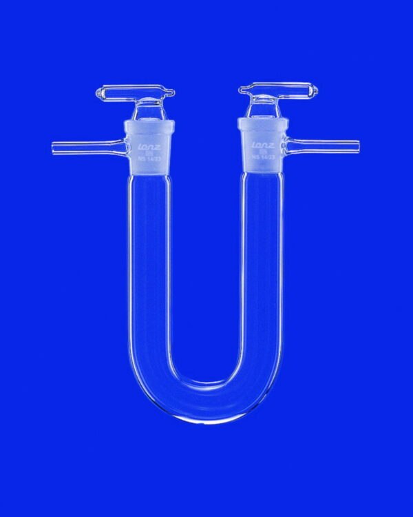 Drying tubes, U-shaped, DURAN® tubing, with interchangeable ground joint stopcocks
