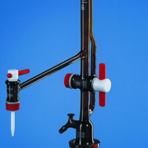 Automatic burettes, Pellet pattern, boro 3.3, amber, class B, with intermediate stopcock