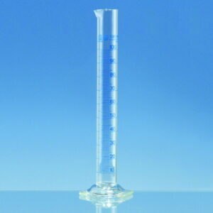 Measuring cylinders, borosilicate glass 3.3, tall form, class A, blue graduated