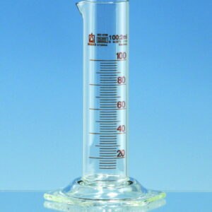 Measuring cylinders, borosilicate glass 3.3, low form, class B, amber graduations