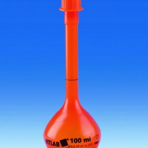 Volumetric flasks with screw cap of PMP, class A, opaque
