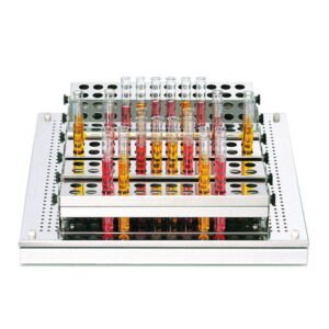 Test tube rack for shaking trays, stainless steel