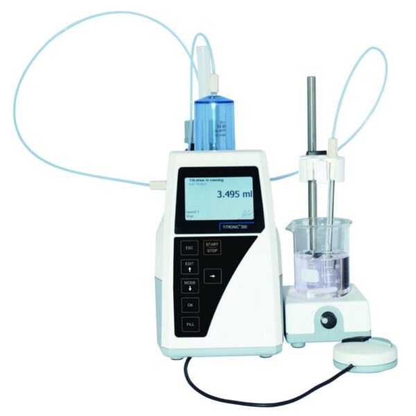 Motor-driven piston burette Titronic® 300, with magnetic stirrer TM 50
