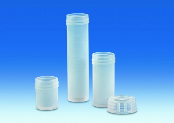 Sample vials, PFA, with cored outside bottom
