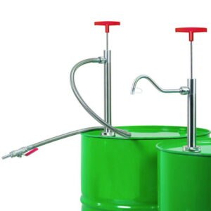 Barrel pumps, stainless steel, flexible tubing with stopcock