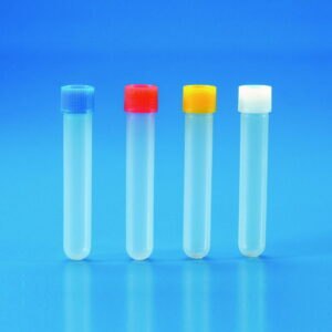 Disposable Test Tubes with screw caps, PP/PE