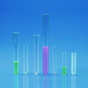 Disposable test tubes and centrifuge tubes, with rim